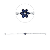 Armband 18 kt WG, 12 Tropfen 1,93 ct, F-si, 1 Brill. 0,01 ct, F-si, 6 Saphire 1,31 ct blau