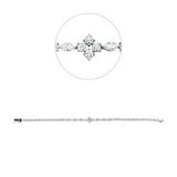 Armband 18 kt WG, 8 Nav. 0,74 ct, F-si, 12 Brill. 0,65 ct, F-si