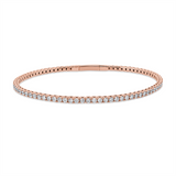 Armband 18 kt RG, flexibel, 74 Brill. 1,99 ct, TW-si