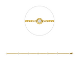 Armband 18 kt GG, 2 Brill. 0,07 ct, TW-si, 3 Brill. 0,09 ct, TW-si