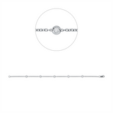 Armband 18 kt WG, 2 Brill. 0,07 ct, TW-si, 3 Brill. 0,09 ct, TW-si