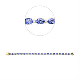 Armband 14 kt GG, 22 Brill. 0,48 ct, TW-si, 22 Tansanit 10,70 ct blau