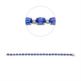 Armband 14 kt WG, 22 Brill. 0,49 ct, TW-si, 22 Tansanit 10,71 ct blau