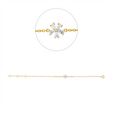 Armband 18 kt GG, mit ZÖ 15 cm + 16,5 cm, 5 Tropfen 0,18 ct, TW-vsi