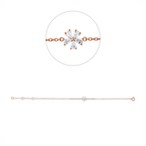 Armband 18 kt RG, mit ZÖ 15 cm + 16,5 cm, 5 Tropfen 0,18 ct, TW-vsi