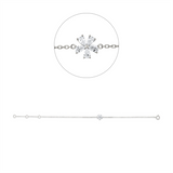 Armband 18 kt WG, mit ZÖ 15 cm + 16,5 cm, 5 Tropfen 0,18 ct, TW-vsi