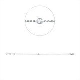 Armband 18 kt WG, mit ZÖ 16cm ,17 cm, 1 Brill. 0,09 ct, TW-si