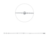 Armband 18 kt WG, mit ZÖ 16 cm, 17 cm, 3 Brill. 0,09 ct, TW-si