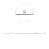 Armband 18 kt WG, mit ZÖ 15,5 cm + 16,5 cm, 5 Brill. 0,24 ct, W-si