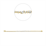 Armband 18 kt GG, 14 Brill. 0,40 ct, 1 Brill. 0,08 ct, 4 Nav. 0,29 ct, 10 Brill. 0,17 ct, TW-si