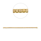 Armband 18 kt GG, 48 Cushion 9,20 ct, gelb