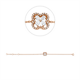 Armband 18 kt RG, 4 Tropfen 0,25 ct, TW-vsi, 32 Brill. 0,09 ct, TW-si