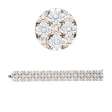 Armband 18 kt WG, 364 Nav. 15,12ct, 42 Brill. 1,81ct, F-vvs/vs, 168 Nav. 7,20ct, 42 Brill. 1,63ct, gelb