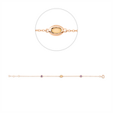 Armband 18 kt RG, mit ZÖ 16 cm + 17 cm, 1 Citrin 0,16 ct gelb, 2 Amethyste 0,25 ct lila