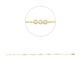 Armband 18 kt GG, 15 Brill. 0,50 ct, TW-si
