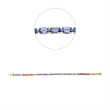 Armband 14 kt GG, 7 Brill. 0,07 ct, TW-si, 32 Saphire 9,51 ct fancy
