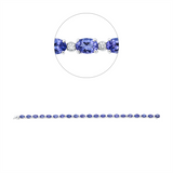 Armband 18 kt WG, 21 Brill. 0,85 ct, TW-si, 21 Tansanit 13,96 ct blau