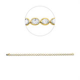 Armband 18 kt GG+WG, 13 Oval 2,52 ct, TW-si, 16 Oval 2,74 ct, TW-si
