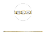 Armband 18 kt GG+WG, 37 Sm.schliff 7,14 ct, TW-si