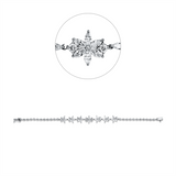 Armband 18 kt WG, 36 Nav. 2,08 ct, F-vsi, 8 Brill. 0,40 ct, F-si