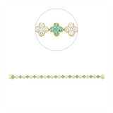 Armband 18 kt GG, 65 Brill. 2,08 ct, TW-si, 65 Smaragde 1,74 ct grün