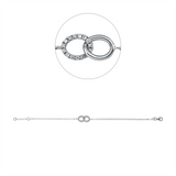 Armband 18 kt WG, mit ZÖ 15,5 cm, 15 Brill. 0,09 ct, TW-si