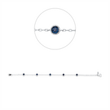Armband 18 kt WG, 5 Saphire 0,90 ct blau