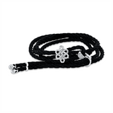 Armband 18 kt WG, schwarzes cord, 75 Brill. 0,44 ct, F-si/pi