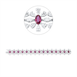 Armband 18 kt WG, 15 Nav. 1,82 ct, F-vvs/vs, 90 Tropfen 9,92 ct, F-vvs/vs, 15 Rubine 7,79 ct rot