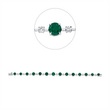 Armband 18 kt WG, 14 Brill. 1,10 ct, F-vvs/vs, 14 Smaragde 8,13 ct grün