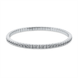 Armband 18 kt WG, Flex-Band, variabel, rhodinier, 65 Brill. 1,92 ct, TW-si