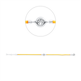 Armband 18 kt WG, orange  cord mit ZÖ 15,16,5 cm, 1 Brill. 0,21 ct, TW-si