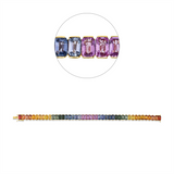 Armband 18 kt RG, 43 Saphire 30,74 ct fancy