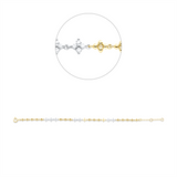 Armband 18 kt GG+WG, mit ZÖ 15.5 cm + 18 cm, 36 Brill. 0,34 ct, TW-pi