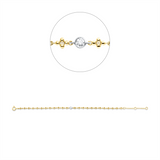 Armband 18 kt GG+WG, mit ZÖ 15.5 cm + 18 cm, 1 Brill. 0,06 ct, TW-pi