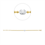Armband 18 kt GG+WG, mit ZÖ 15.5 cm + 18 cm, 4 Brill. 0,02 ct, TW-pi, 5 Bag. 0,22 ct, TW-pi