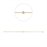 Armband 18 kt GG, mit ZÖ 15,5 cm + 16,5 cm, 1 Brill. 0,09 ct, W-si, 3 Brill. 0,04 ct, W-si