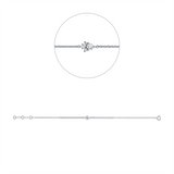 Armband 18 kt WG, mit ZÖ 15,5 cm + 16,5 cm, 1 Brill. 0,08 ct, W-si, 3 Brill. 0,04 ct, W-si