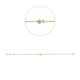 Armband 18 kt GG, mit ZÖ 15,5 cm + 16,5 cm, 1 Tropfen 0,09 ct, TW-si, 3 Brill. 0,08 ct, W-si