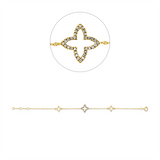 Armband 18 kt GG, mit ZÖ 16 cm + 17 cm, 24 Dia. 0,05 ct, TW-si, 8 Dia. 0,01 ct, TW-si