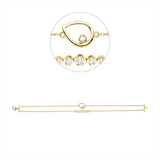 Armband 18 kt GG, 1 Brill. 0,08 ct, TW-si, 7 Brill. 0,21 ct, TW-si