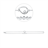 Armband 18 kt WG, 1 Brill. 0,08 ct, TW-si, 7 Brill. 0,21 ct, TW-si