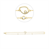 Armband 18 kt GG, 1 Brill. 0,03 ct, TW-si, 3 Brill. 0,36 ct, TW-si