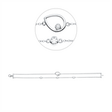 Armband 18 kt WG, 1 Brill. 0,03 ct, TW-si, 3 Brill. 0,36 ct, TW-si
