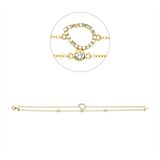 Armband 18 kt GG, 3 Brill. 0,36 ct, TW-si, 20 Dia. 0,10 ct, TW-si