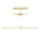 Armband 18 kt GG, 2 Brill. 0,10 ct, TW-si, 3 Brill. 0,36 ct, TW-si, 1 Brill. 0,08 ct, TW-si, 4 Brill. 0,08 ct, TW-si