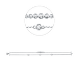Armband 18 kt WG, 2 Brill. 0,10 ct, TW-si, 3 Brill. 0,36 ct, TW-si, 1 Brill. 0,08 ct, TW-si, 4 Brill. 0,80 ct, TW-si