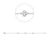 Armband 18 kt WG, 3 Brill. 0,04 ct, TW-si, 12 Brill. 0,48 ct, TW-si