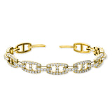 Armreif 14 kt GG, 124 Brill. 2,50 ct, TW-si