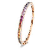 Armreif 18 kt RG, 144 Brill. 0,67 ct, TW-si, 34 Saphire 3,48 ct fancy